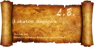Lakatos Begónia névjegykártya